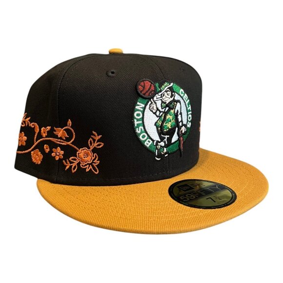 New Era Boston Celtics Floral Vine 59FIFTY Fitted Hat Cap - Picture 3 of 9